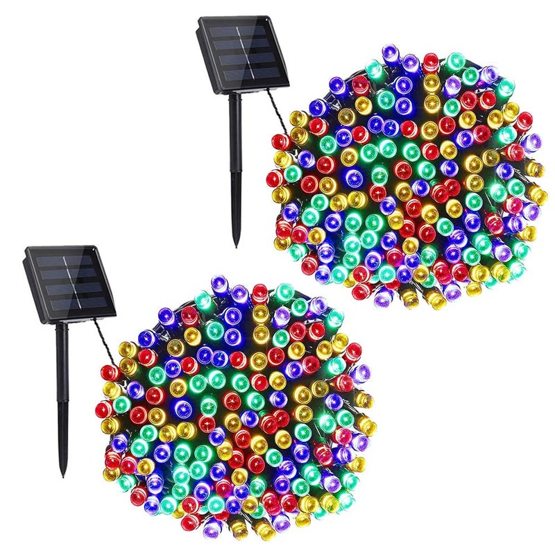 Toodour Solar Christmas Lights Outdoor, 2 Packs Total 144ft 400 LED Solar String Lights with 8 Mode, Outdoor Christmas String Light for Garden, Patio, Fence, Balcony, Xmas Tree Decor - Multicolor - Image 1